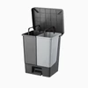 Kép 2/2 - Pedálos szemetes kuka DUO, osztott, műanyag, ECO antracit, 50L