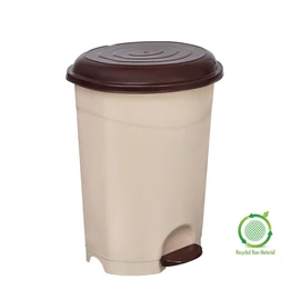 Planet Pedálos szemetes kuka, műanyag, ECO barna kivehető kosárral, 12L NO3