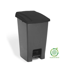 Planet Szelektív hulladékgyűjtő konténer, műanyag, pedálos, antracit/fekete, 70L