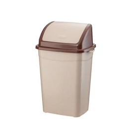 Billenőfedeles szemetes kuka, műanyag, barna, 9 L