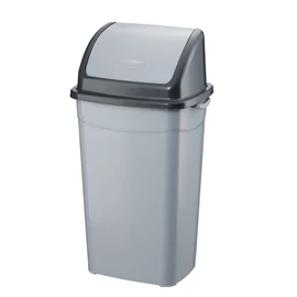 Billenőfedeles szemetes kuka, műanyag, szürke/antracit, 70 L