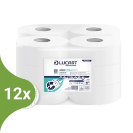 Lucart Aquastream vízben oldódó toalettpapír 19 cm átm. - 2 rétegű, hófehér 150m (Karton - 12 tek), 812223J