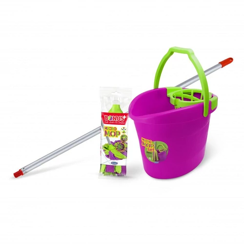 Bonus MicroMOP Felmosó szett - 18L vödör, csavaró kosár, felmosó nyél, MicroMOP