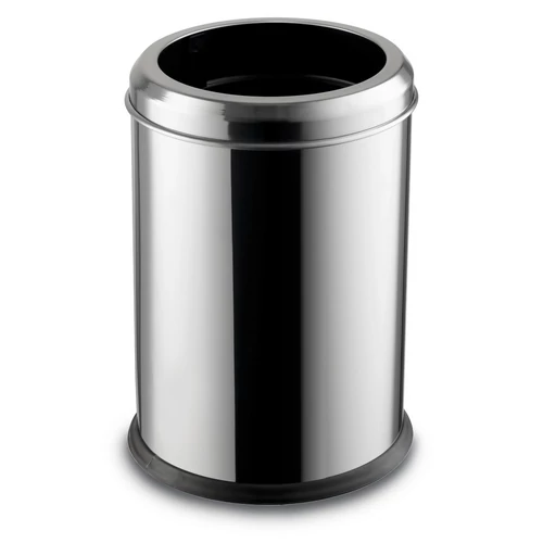 Fedél nélküli, rozsdamentes acél szemetes kuka, 20 L, 27,5x42cm, fényes 430SS