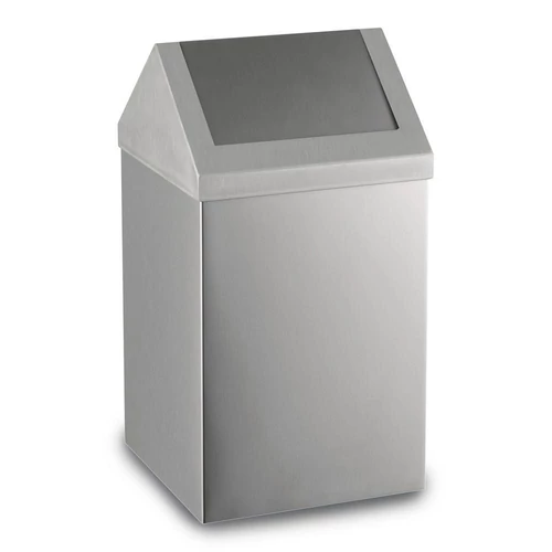 Rozsdamentes acél billenőfedeles szemetes, 16 L, matt