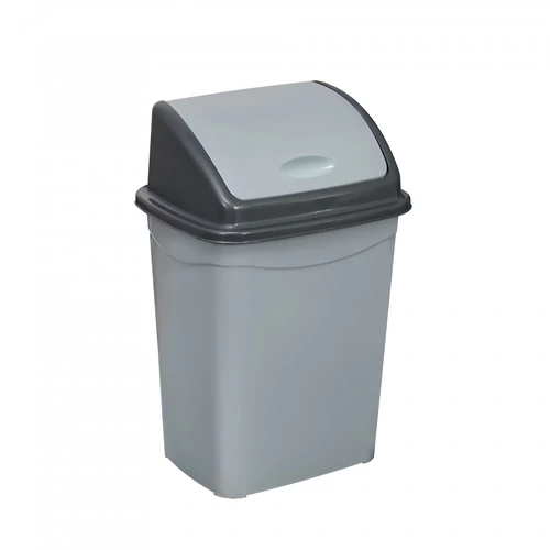 Billenőfedeles szemetes kuka, műanyag, szürke/antracit 4 L