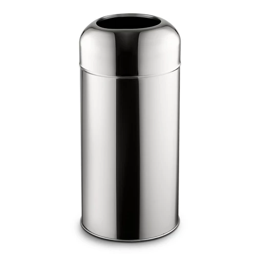 Fedél nélküli, rozsdamentes acél szemetes kuka, 40 L, 28X67CM, fényes 430SS