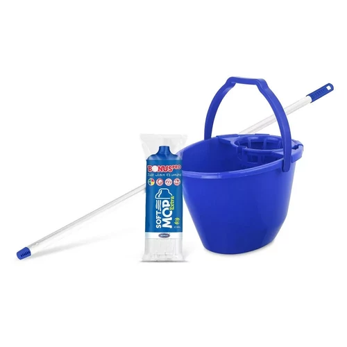 Bonus SoftMop Extra szett (vödör, csavaró, nyél, soft mop fej) - kék