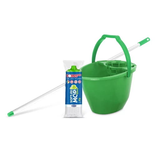 Bonus SoftMop Extra szett (vödör, csavaró, nyél, soft mop fej) - zöld