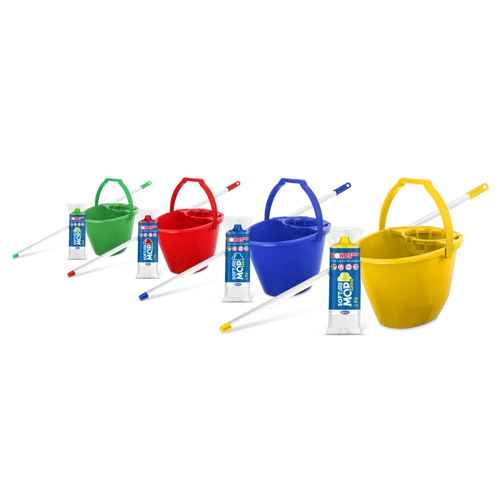 Bonus SoftMop Extra szett (vödör, csavaró, nyél, soft mop fej) - piros