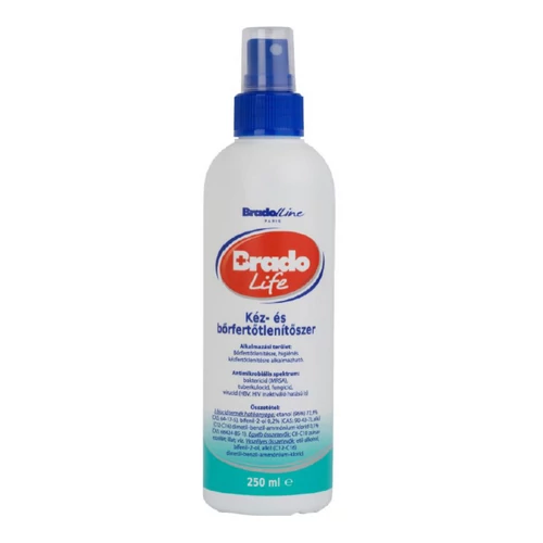 Bradolife kéz és bőrfertőtlenítő spray, 250ml