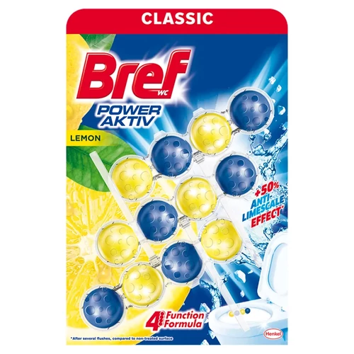 Bref Power Aktiv Lemon WC illatosító (3x50g), 150g