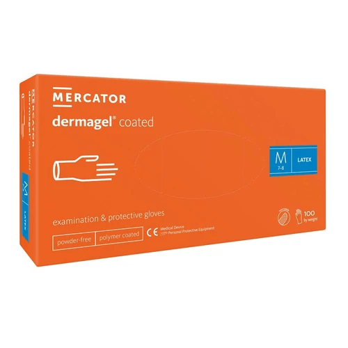 Mercator Dermagel latex púdermentes gumikesztyű (100 db/doboz) M méret