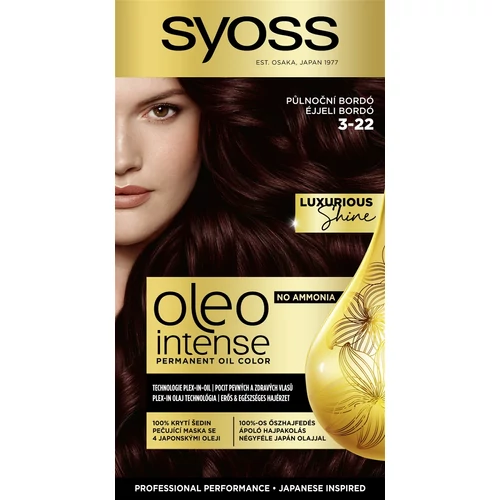 SYOSS Color Oleo hajfesték, 3-22 éjjeli bordó