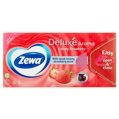 Zewa Deluxe papírzsebkendő 3 rétegű, Strawberry, 90 db