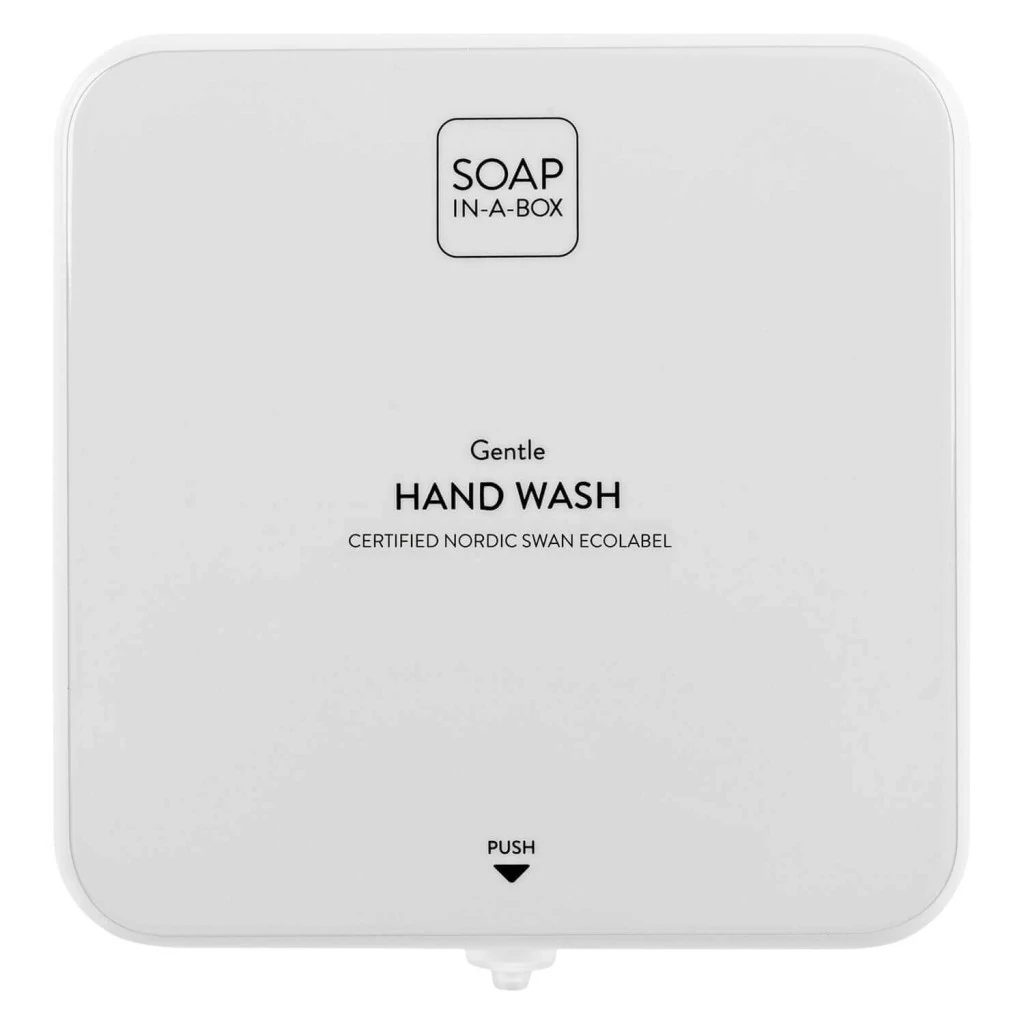 Soap-In-A-Box fényes fehér szappan adagoló, előlap