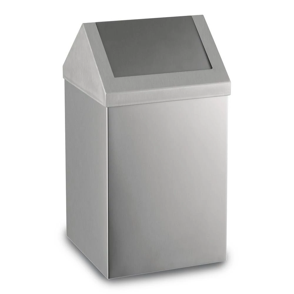 Rozsdamentes acél billenőfedeles szemetes, 16 L, matt
