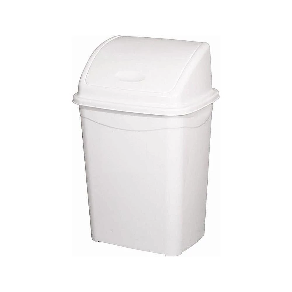 Billenőfedeles szemetes kuka, műanyag, luxury, fehér, 4 L