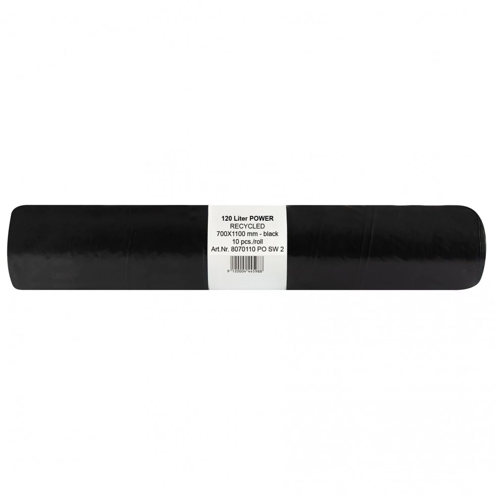 Folistar HNAT szemeteszsák 70x110 cm, 135 literes (120L) LDPE 60 mikron fekete, 10 darab/tekercs