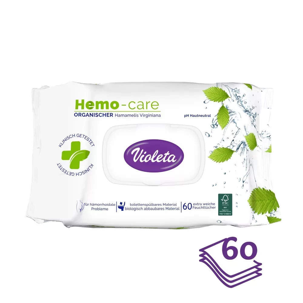 Violeta Nedves törlőkendő 60db HemoCare