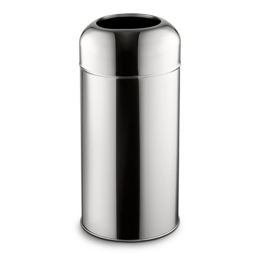 Fedél nélküli, rozsdamentes acél szemetes kuka, 40 L, 28X67CM, fényes 430SS