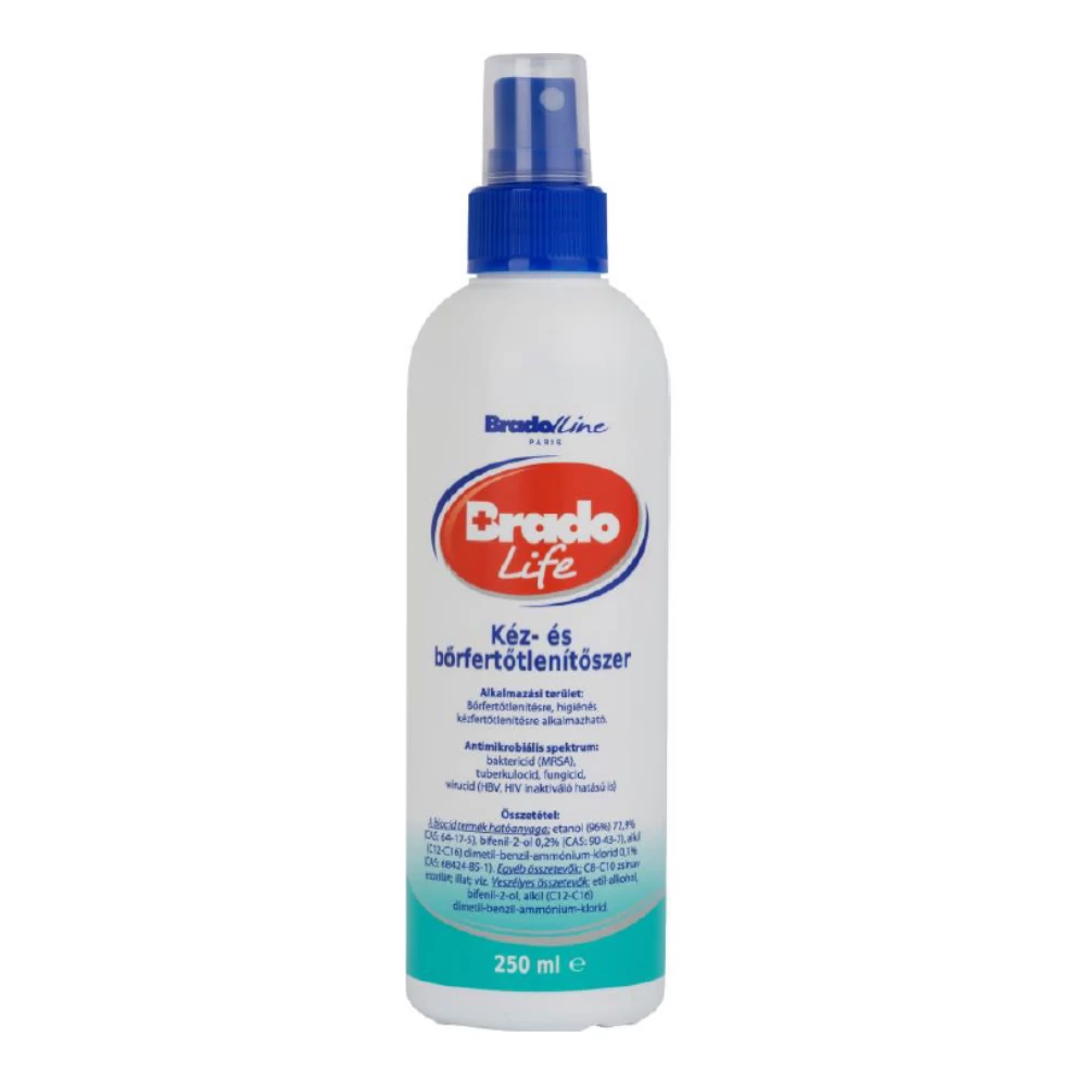 Bradolife kéz és bőrfertőtlenítő spray, 250ml