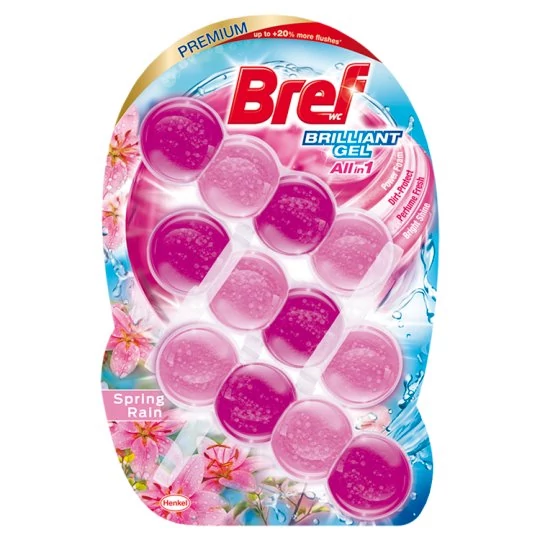 Bref Brilliant gél Spring Rain WC illatosító (3x42g), 126g