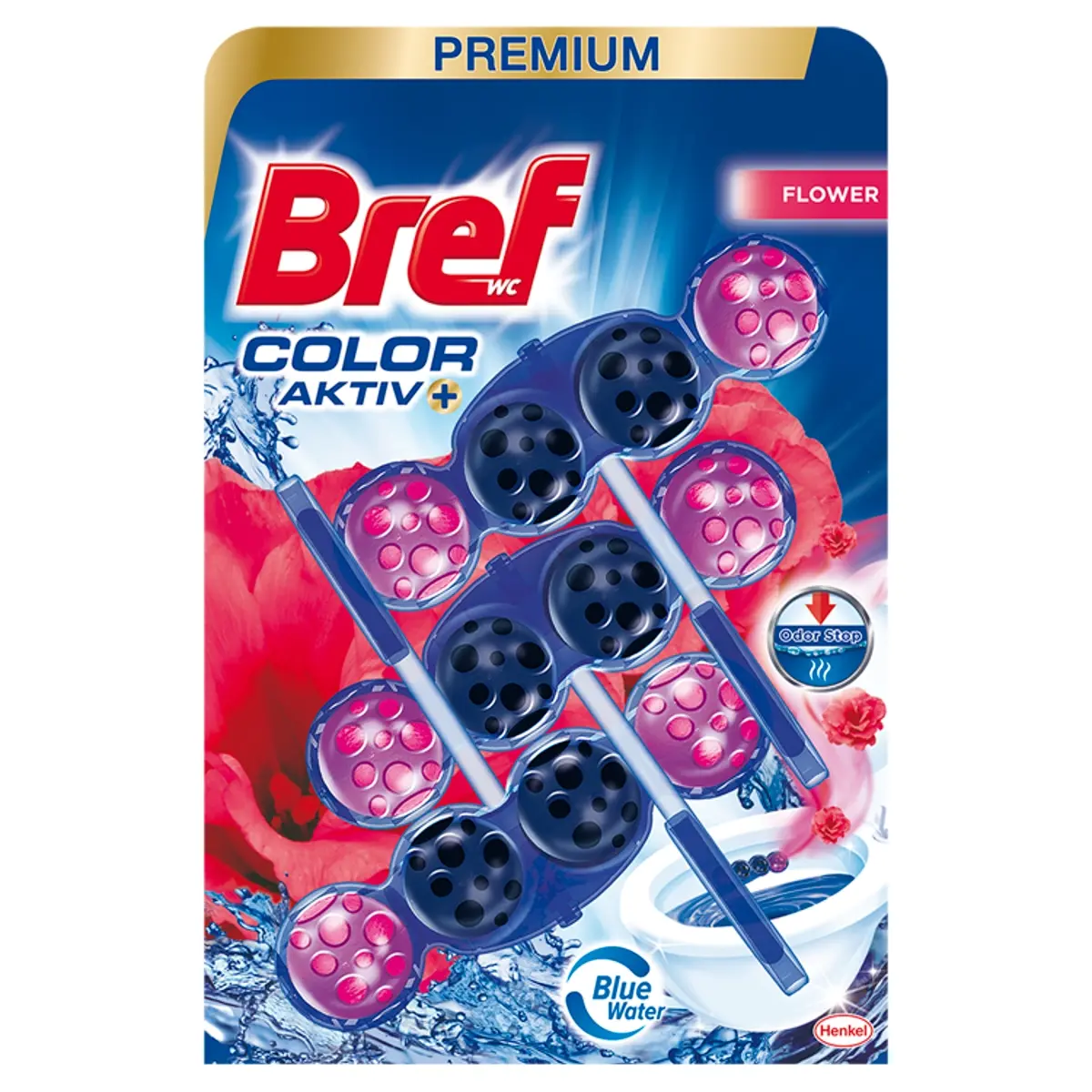Bref Color Aktiv Fresh Flowers WC illatosító (3x50g), 150g