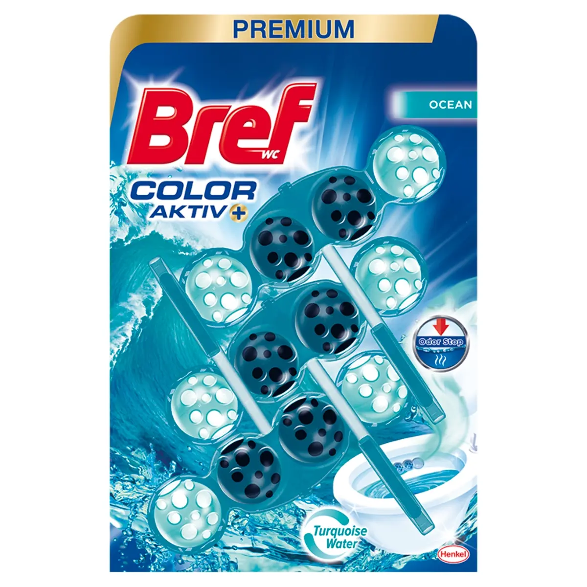 Bref Color Aktiv Turquoise WC illatosító (3x50g) - 150 g