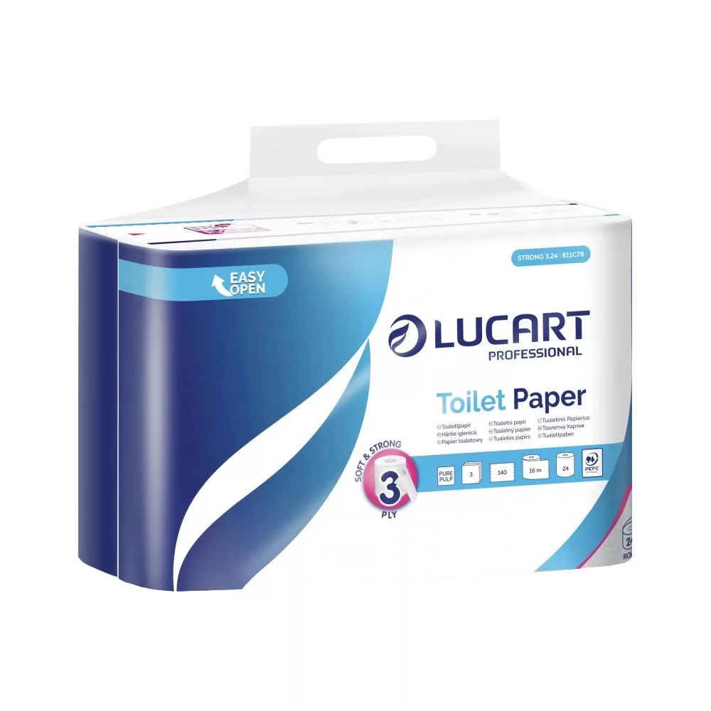 Lucart Strong 3.24 hosszú toalettpapír, hófehér - 3 rétegű 24 tekercses