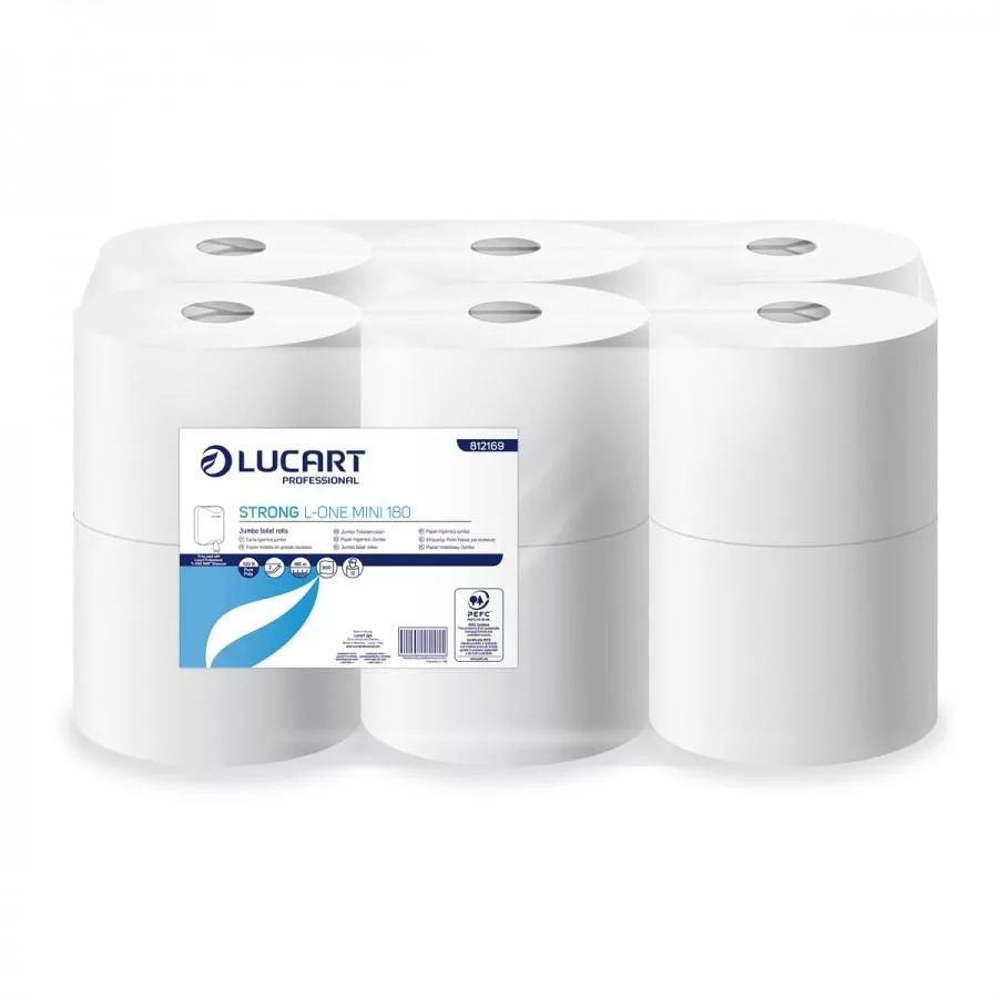 Lucart Strong L-One 180m toalettpapír, 2 réteg, belső/pont laponkénti adagolású, 812501J