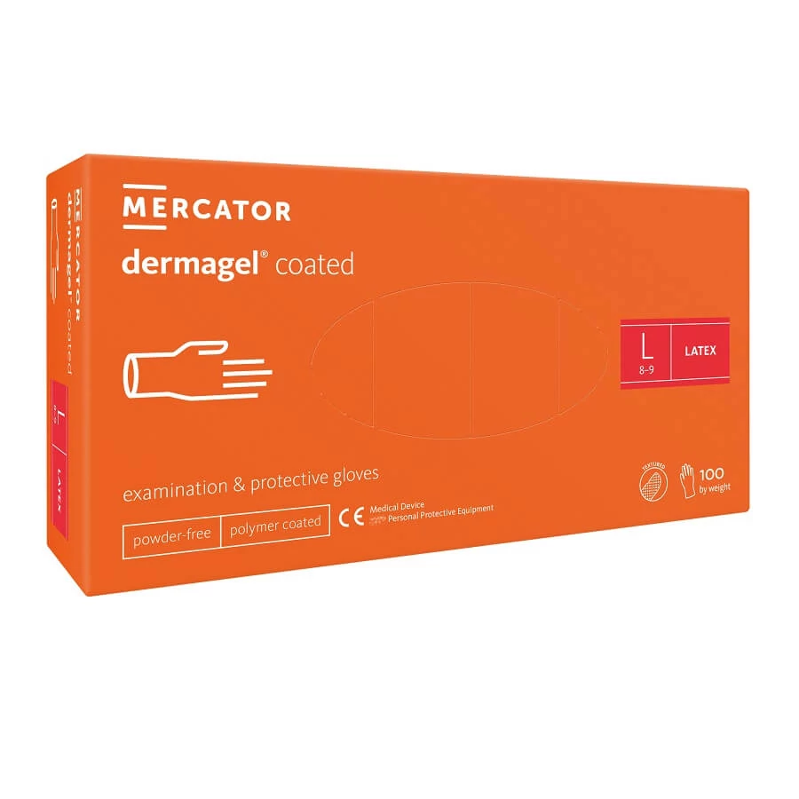 Mercator Dermagel latex púdermentes gumikesztyű (100 db/doboz) L méret