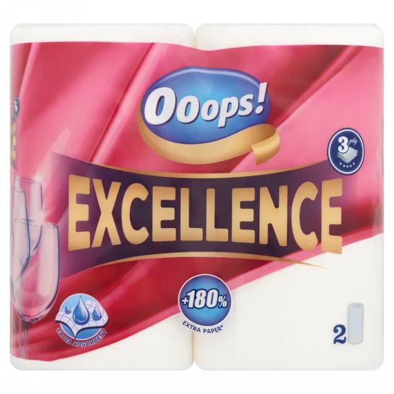 Ooops! excellence konyhai papírtörlő 3 rétegű 2 tekercses