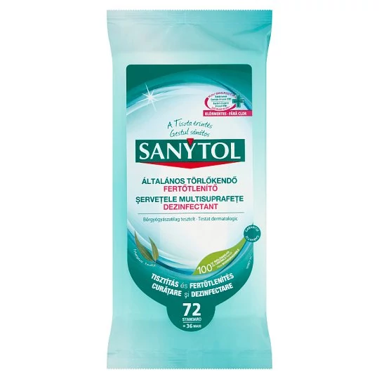 Sanytol fertőtlenítő tisztítóendő, 72db