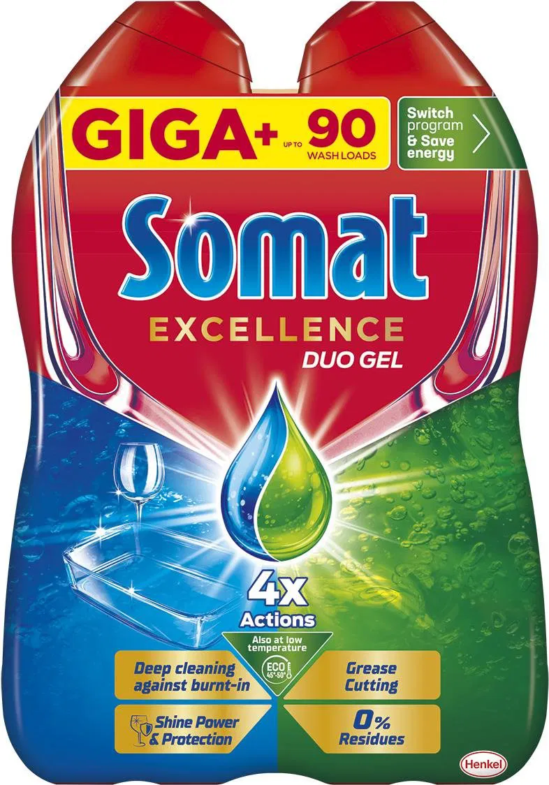 Somat Excellence Duo Gel 2x810ml, 90 mosás