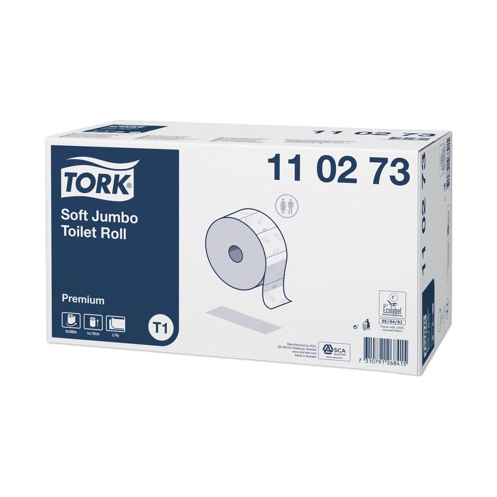 Tork Jumbo nagy tekercses toalettpapír, prémium, 2 rétegű, 360m, 110273, 6 tekercs/karton