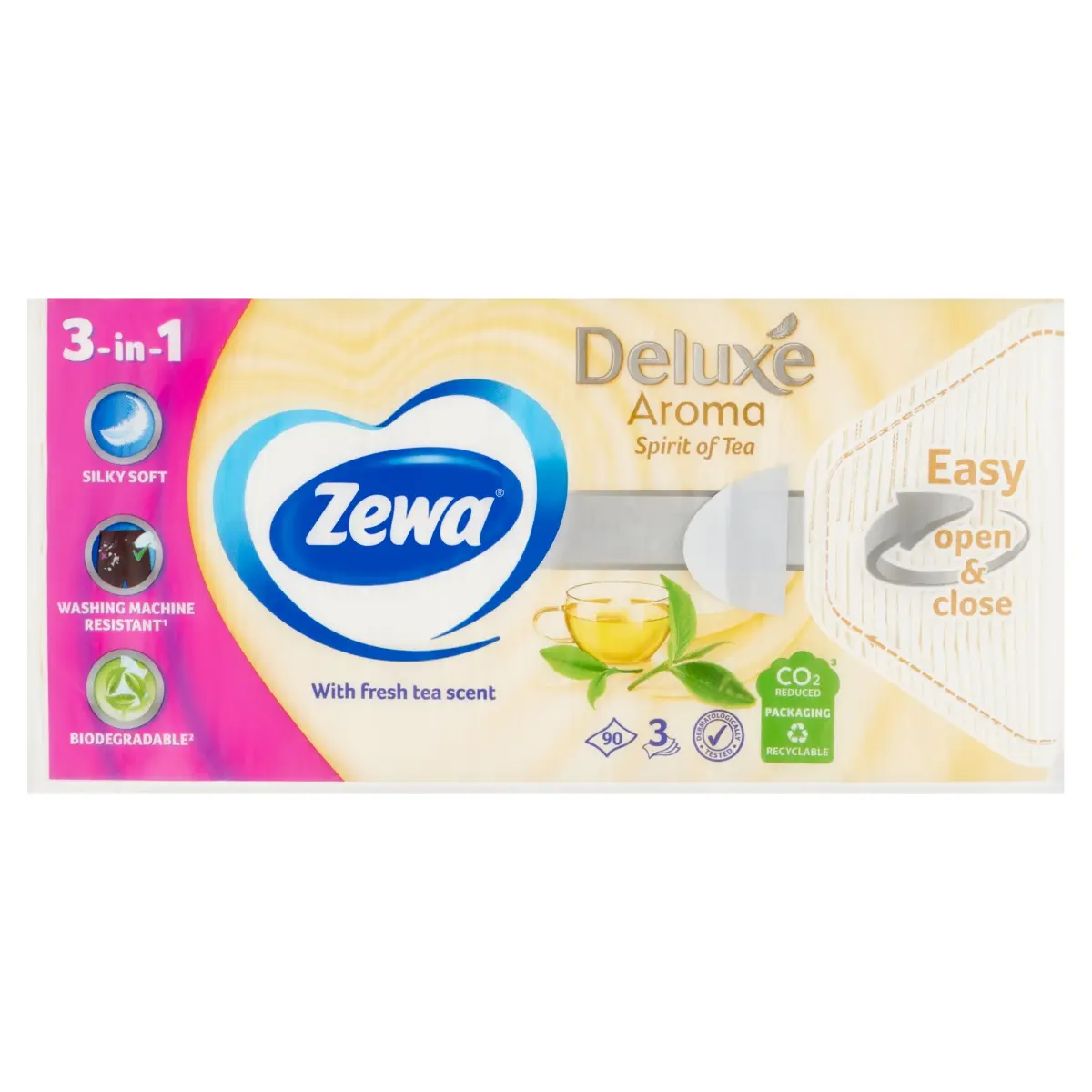 Zewa Deluxe papírzsebkendő Spirit of Tea, 90 db