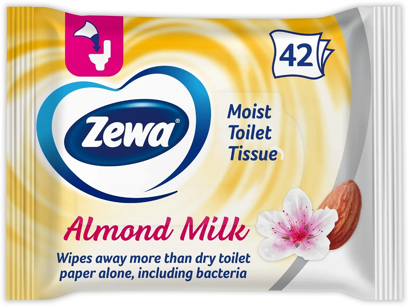 Zewa nedves toalettpapír Almond milk, 42 db